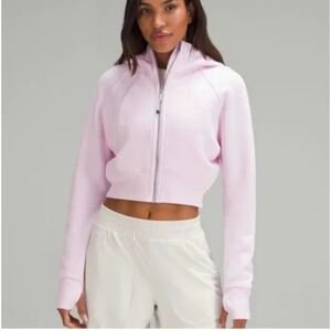 Lululemon Athletica Cropped Scuba Hoodie Zip-Up Light Pink